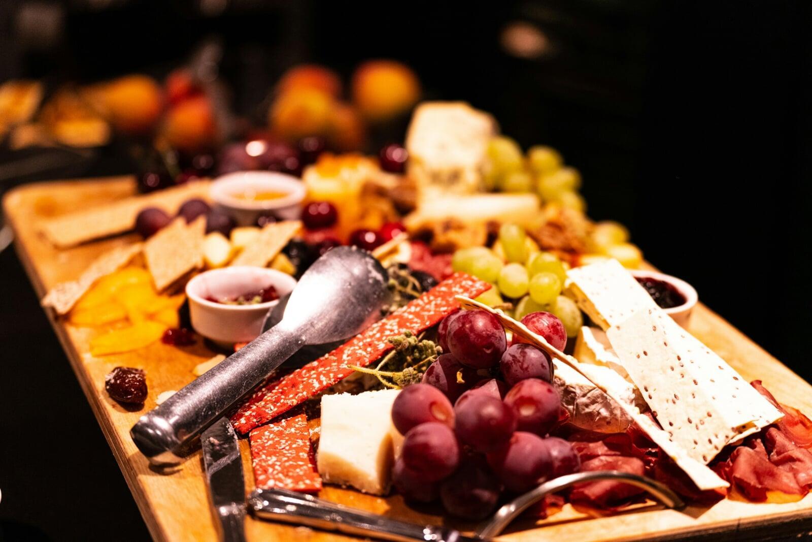 Curated charcuterie board and culinary pairings for a corporate wine tasting experience in Northern Virginia.